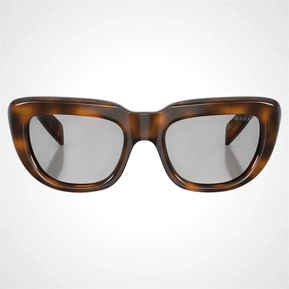 New PRADA Sunglasses Brown Juniper Tortoise Grey Lens Women's - Picture 2 of 6